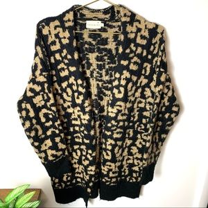 Dreamers by Anthropologie Cheetah Cardigan Sweater - Sz S/M